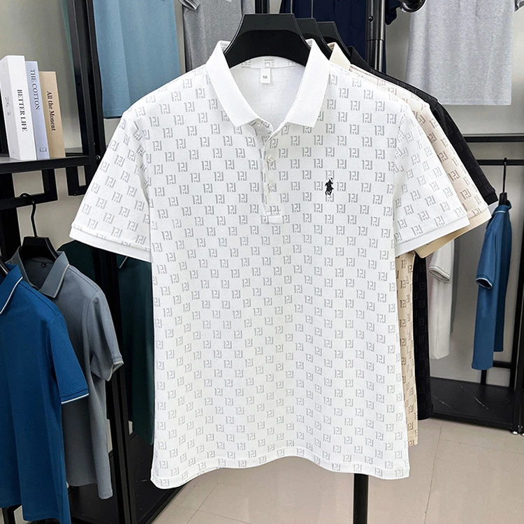 HAMOLENA夏季潮牌翻领polo衫男t恤时尚休闲字母青春薄款短袖t恤男