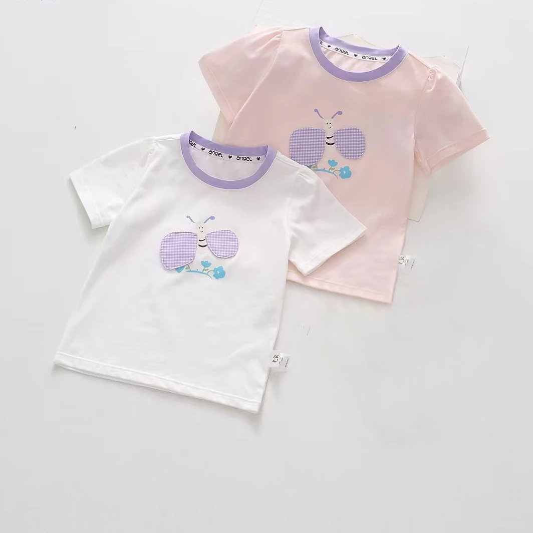 【青檬定制】女童夏季95棉短袖T恤 0843