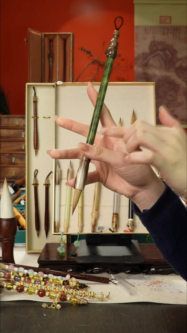 257号闪孤品高货毛笔链接 清水试笔 蘸墨不退