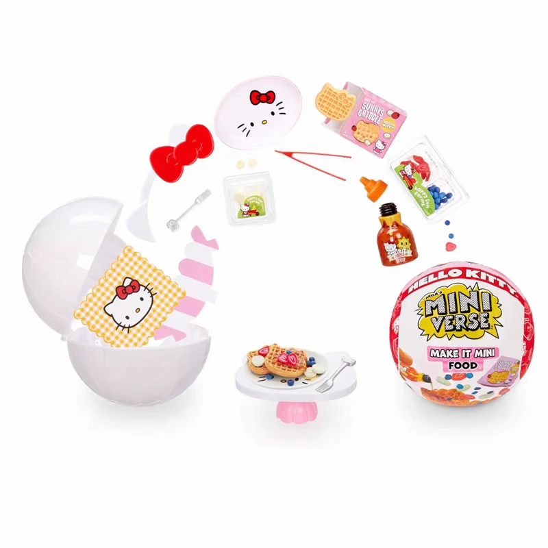 三丽鸥Hello Kitty联名迷你厨房球微缩盲盒DIY美食玩具