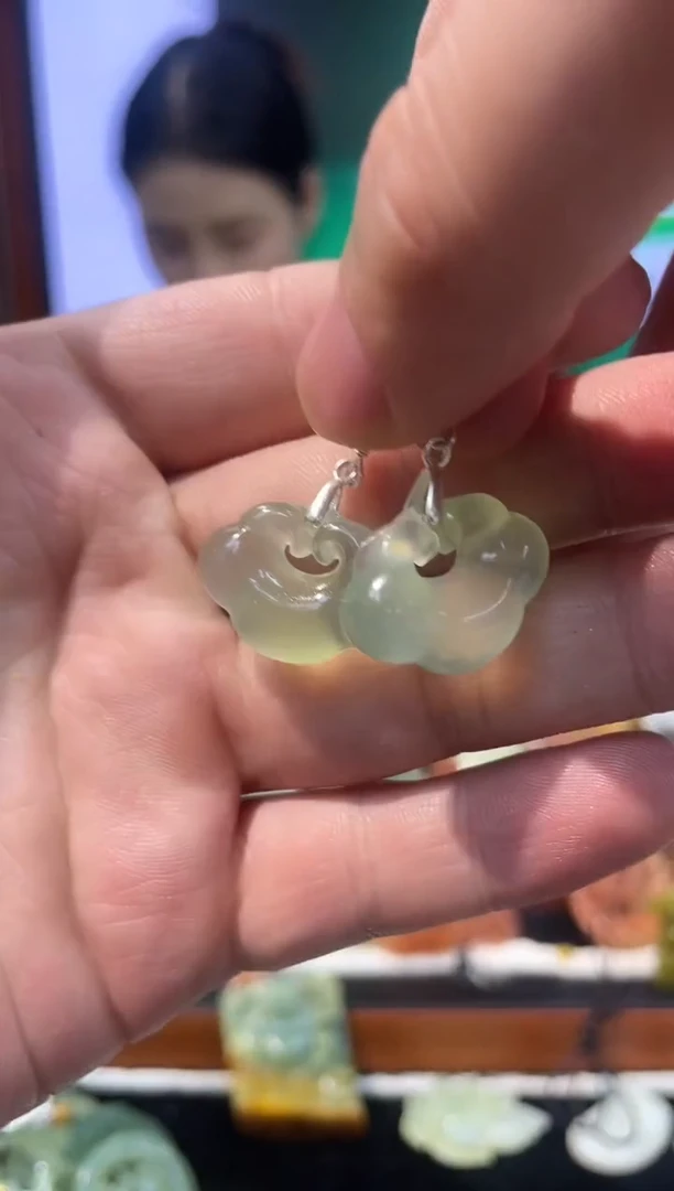 【闪购商品】岫玉耳饰银S925镶嵌·多样性发货*拍一发一