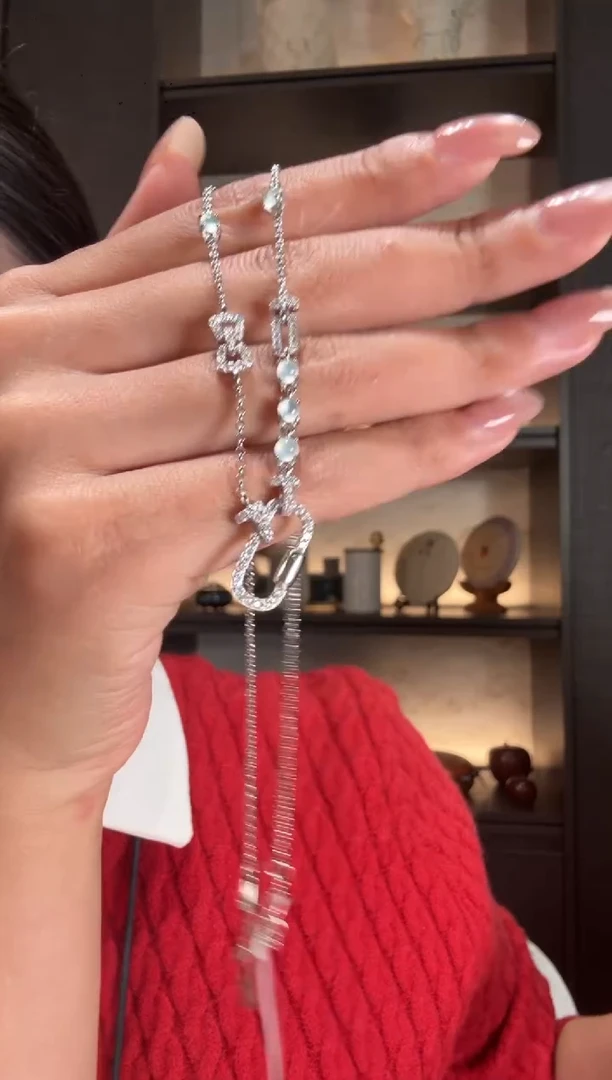 颈饰银S925镶嵌翡翠60