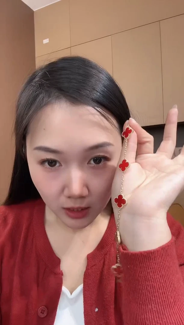 【闪购商品】玛瑙/玉髓手链18K金镶嵌红色k黄，五花手链GHJ