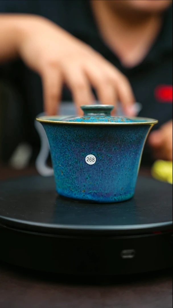 268#原矿钧瓷炉钧釉盖碗