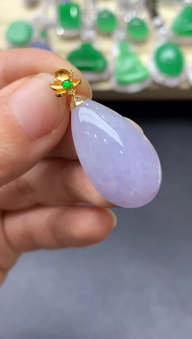 颈饰18K金镶嵌翡翠413-中国好珍宝