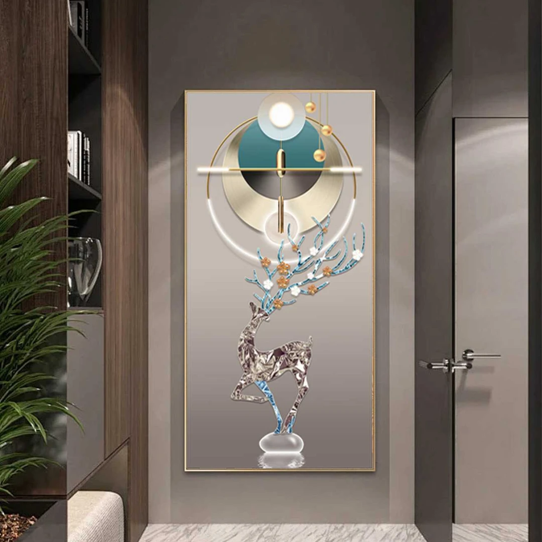 现代简约新款防水晶瓷工艺福禄安康过道玄关装饰画时尚大气挂画