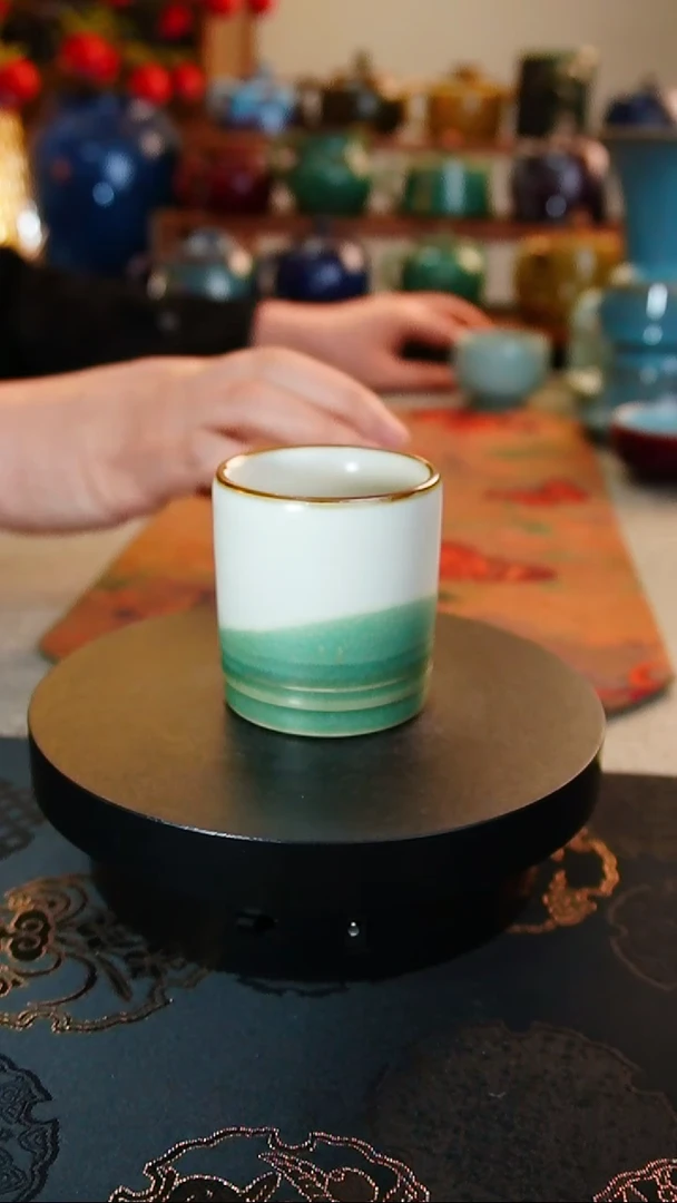 【闪购商品】瓷片676 炭烧田园绿杯    