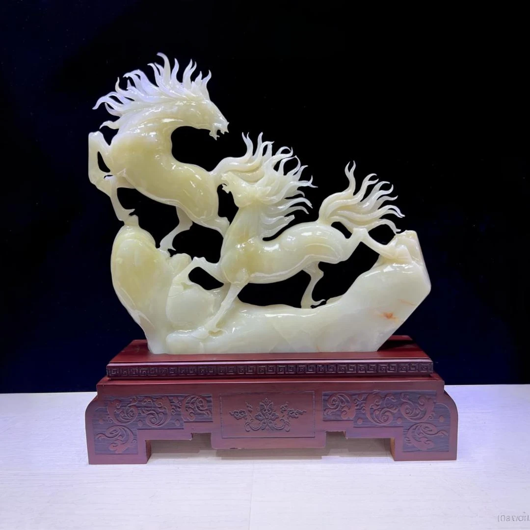 《马到成功》天然家居装饰品乔迁开业公司办公室客厅工艺品送礼