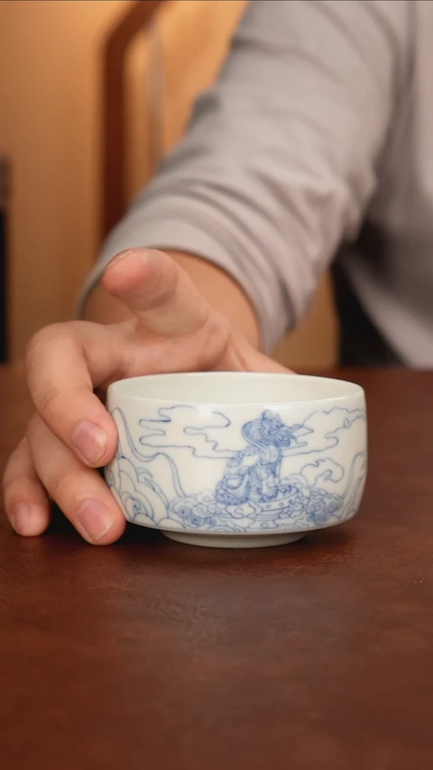 景德镇瓷器，青花瓷手绘茶具
