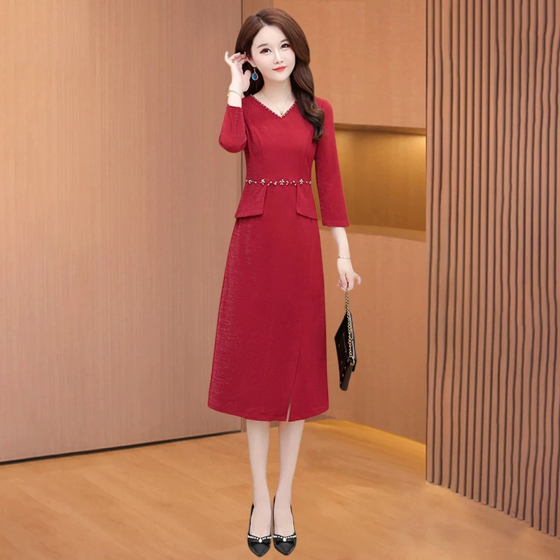 【莫瑞】喜婆婆婚宴装礼服连衣裙女夏秋2025新款气质高端十三行裙子