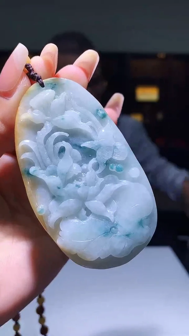 【闪购商品】定制翡翠未镶嵌1057xx-毛货挂件(赠珠链）18