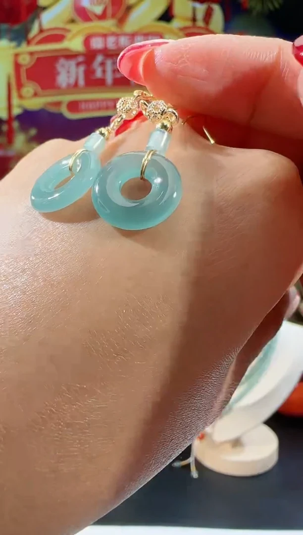 【闪购商品】翡翠耳饰合金甜甜圈多样性发一