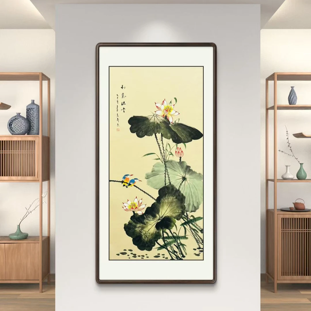 《和气满堂》三尺四尺荷花水墨画客厅书房餐厅卧室宣纸国画挂画作品