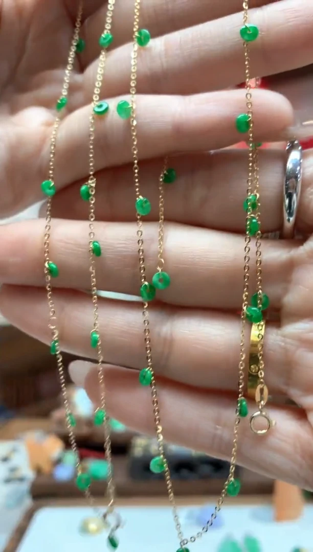 【闪购商品】翡翠项链18K金镶嵌项链多样性发货1件