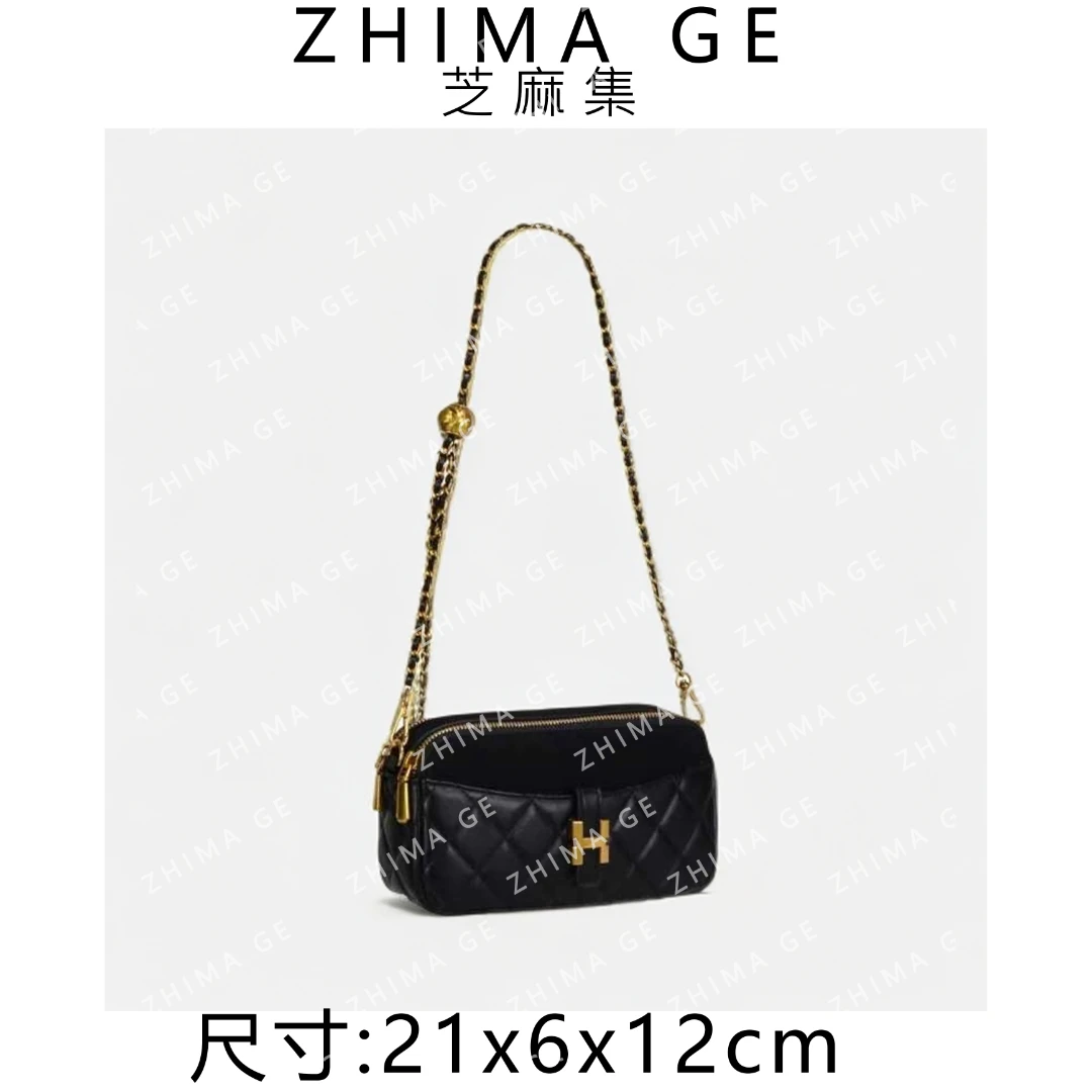 【芝麻集】GQ-7983-经典黑RAIN.CUN潮流时尚百搭腋下斜跨女包