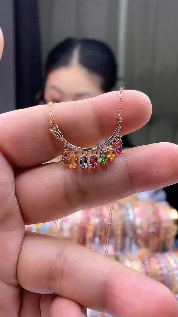 【闪购商品】碧玺项链银S925镶嵌64554354354354