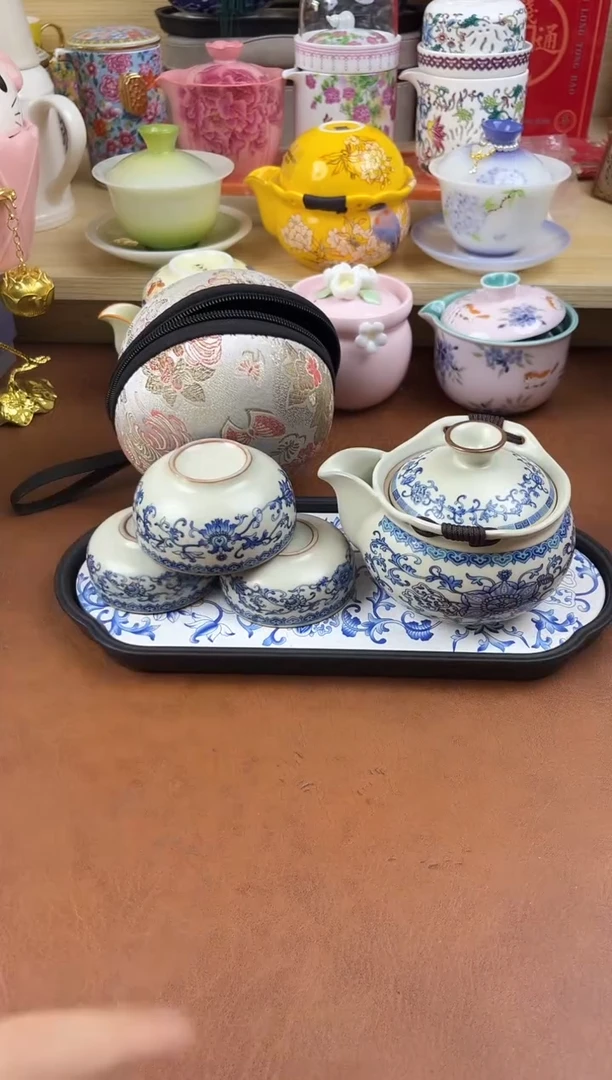 陶陶瓷茶具摆件旅行套组
