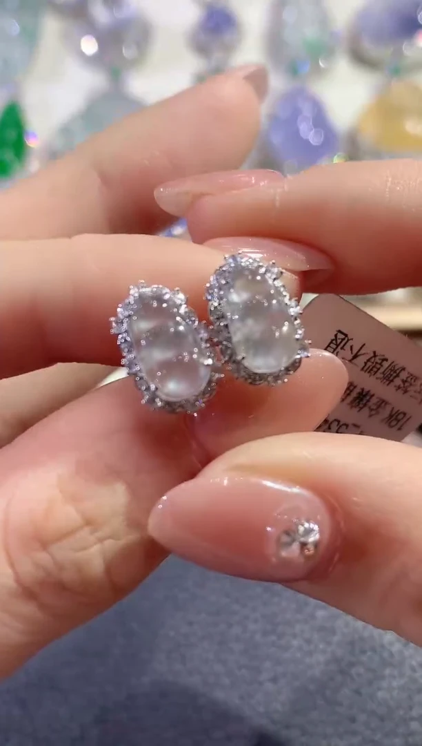 18K金镶嵌翡翠耳饰A65翡翠