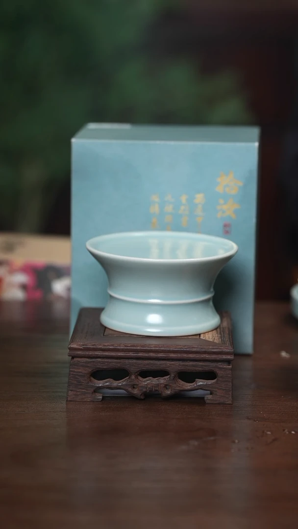 【闪购商品】清凉寺原产地仿古釉手工汝瓷贵人台