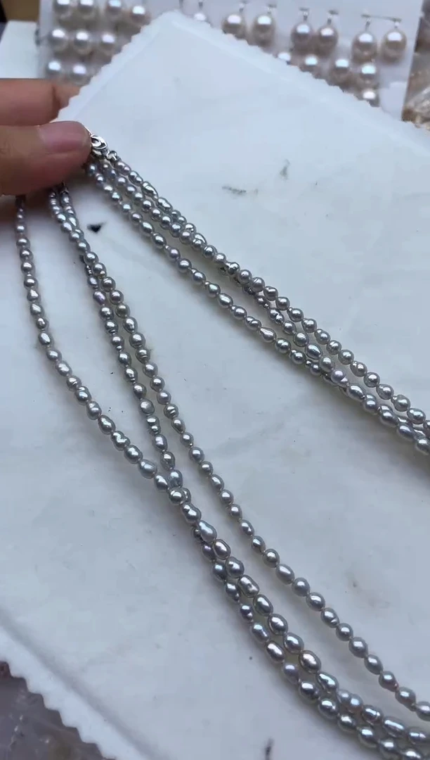 淡水珍珠合金项链多样性发其一，非无暇