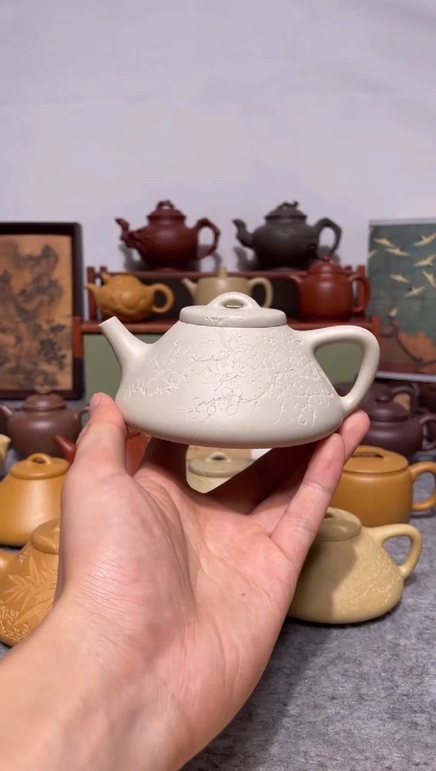 茶壶紫砂鹤**松黄龙山白泥子冶石瓢