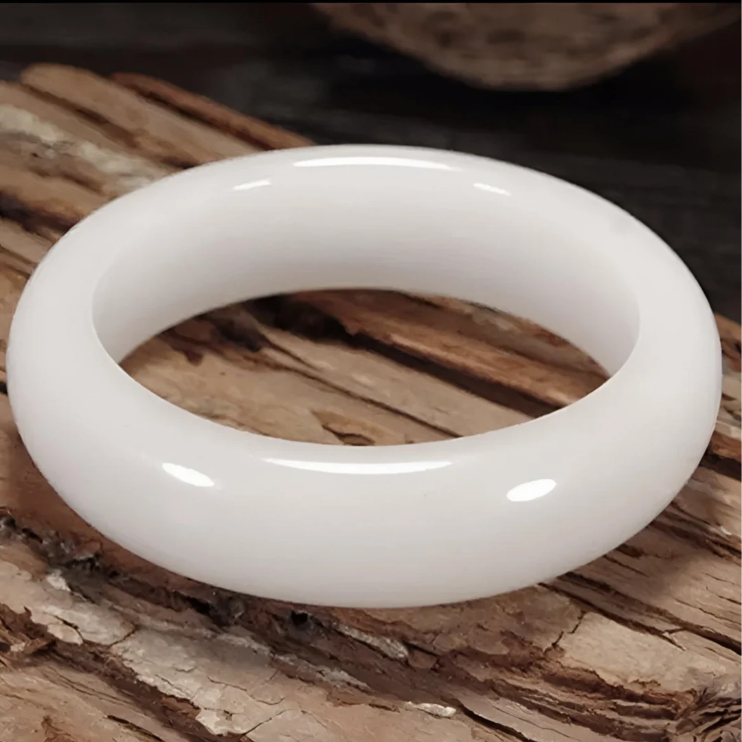 【惠惠甄选】  精美月光珐琅琉璃白手镯A014