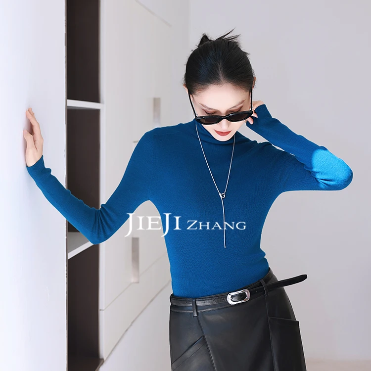 【JIEJI ZHANG】高级定制秋冬百搭100精仿羊毛打底衫351085