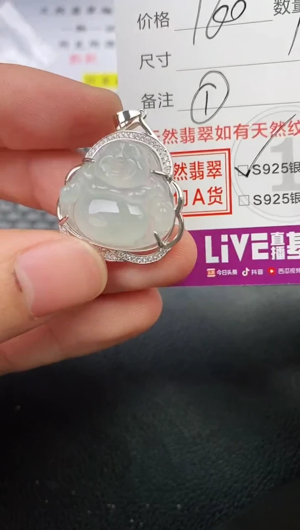 颈饰银S925镶嵌翡翠燕*君挂件