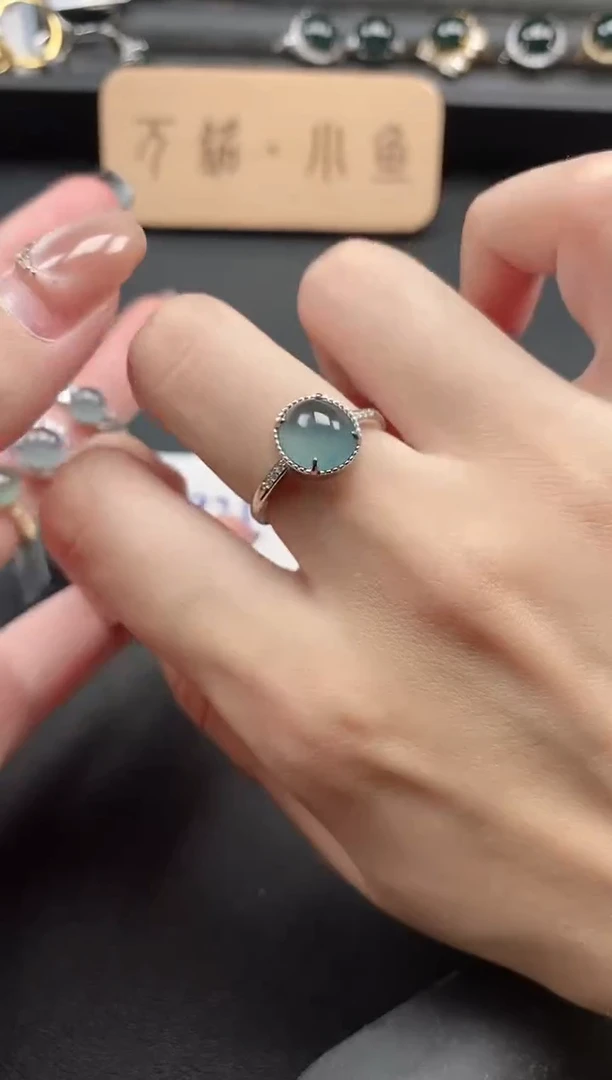 银S925镶嵌戒指翡翠5115