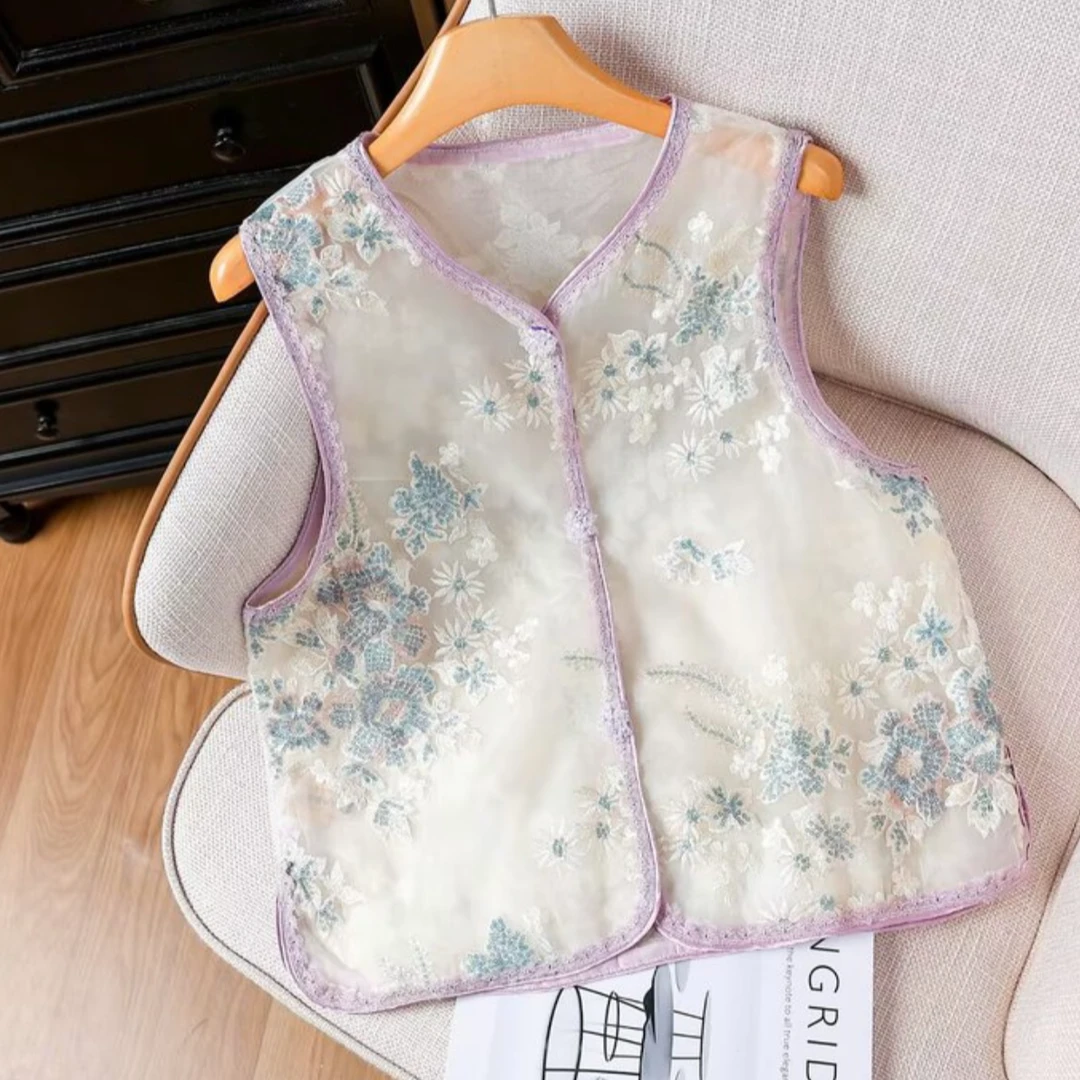 新中式轻奢款复古重工绣花时尚改良国风百搭马夹外套