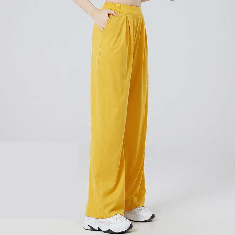 春夏新款时尚显瘦广场舞服装跑步休闲运动透气宽松垂感直筒裤女士