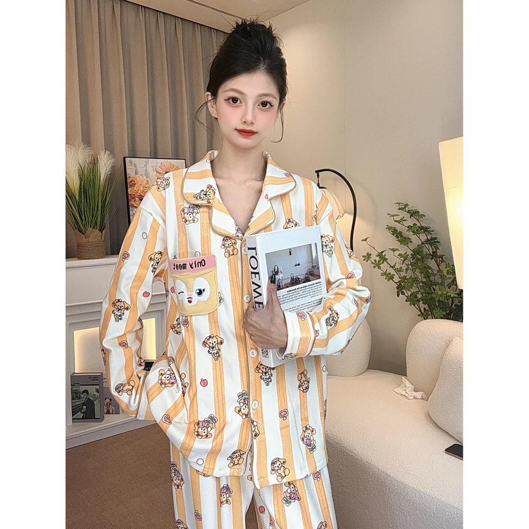 【公主饼饼】德绒2025新款睡衣女秋冬季长袖保暖开衫卡通可爱家居服