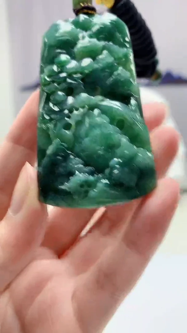 【闪购商品】定制翡翠未镶嵌5028zm-毛货挂件44山水