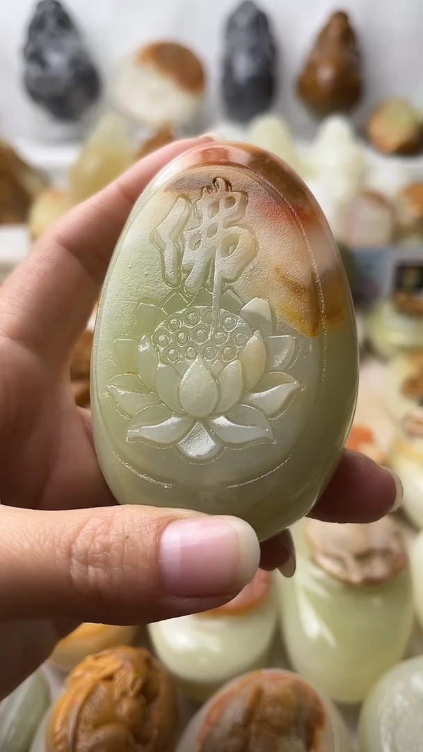石材古青石棉纹正常不退换佛莲花