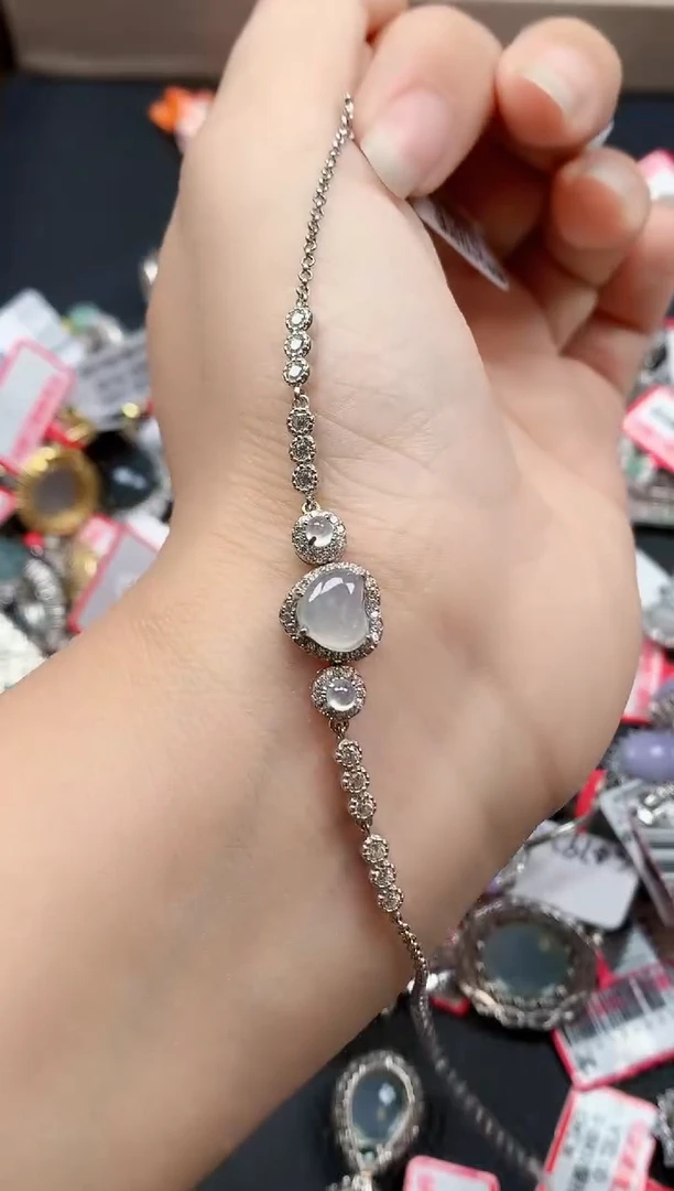 银S925镶嵌戒指翡翠天然A货缅甸翡翠