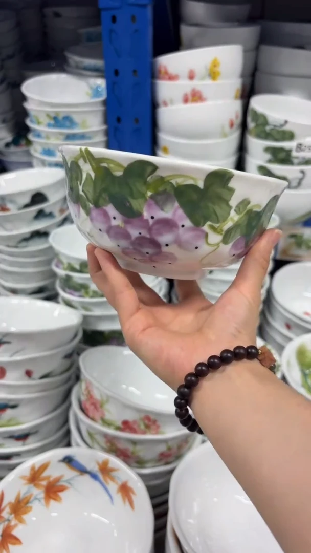 瓷片景德镇陶瓷食品级手绘釉中彩-捏捏碗