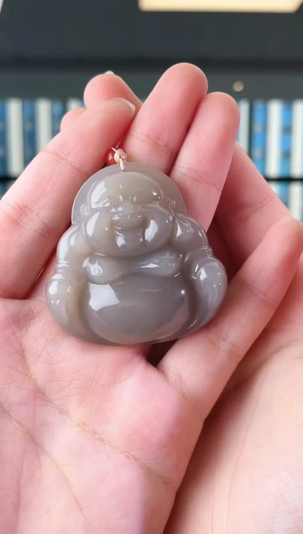 和田玉未镶嵌颈饰佛公 带包容