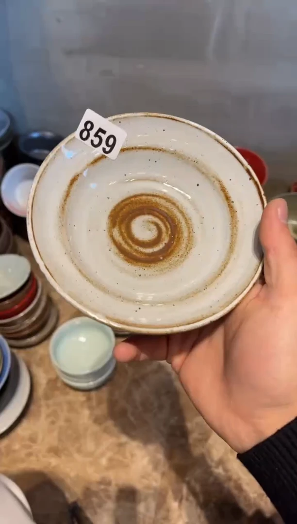 【闪购商品】瓷片859白麻点小浅碗