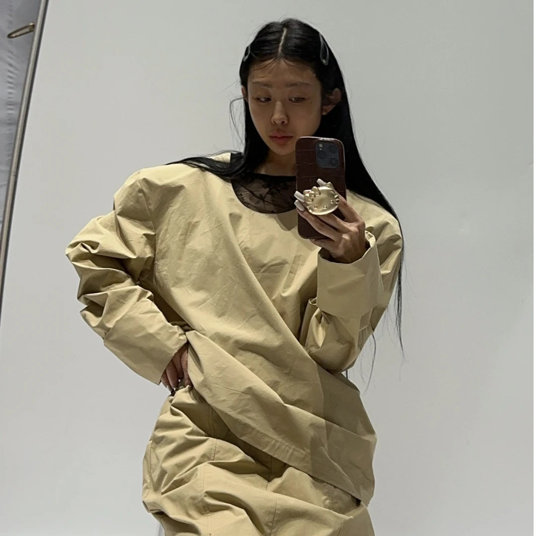 VIVISPLENDID20038#（定制款NO退NO换）拼接蕾丝韩系时尚套装