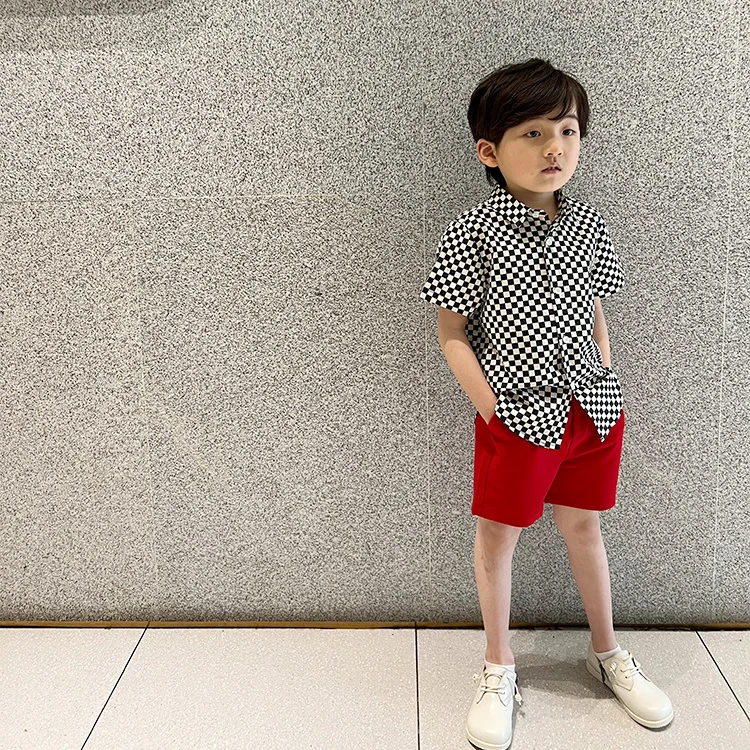 22227 黑白格子衬衫