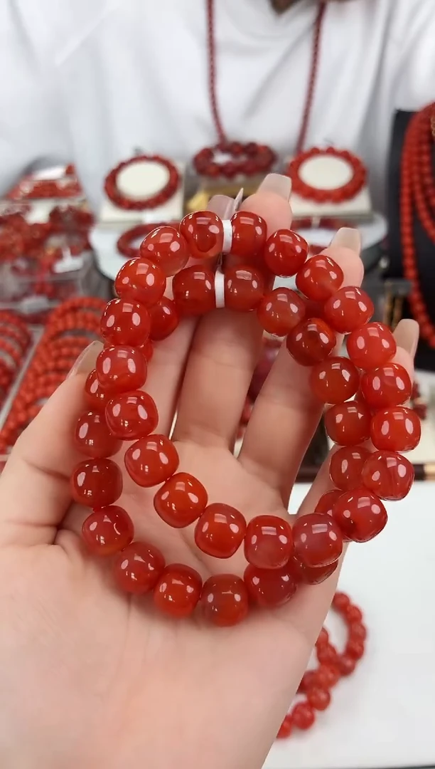 南红玛瑙瓦西老型手串11+未镶嵌（多样式发其一）