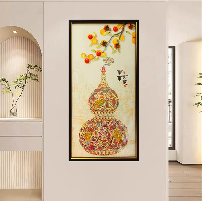 [喜宅家艺]Q322福禄葫芦时尚轻奢手工玻璃装裱高端装饰画