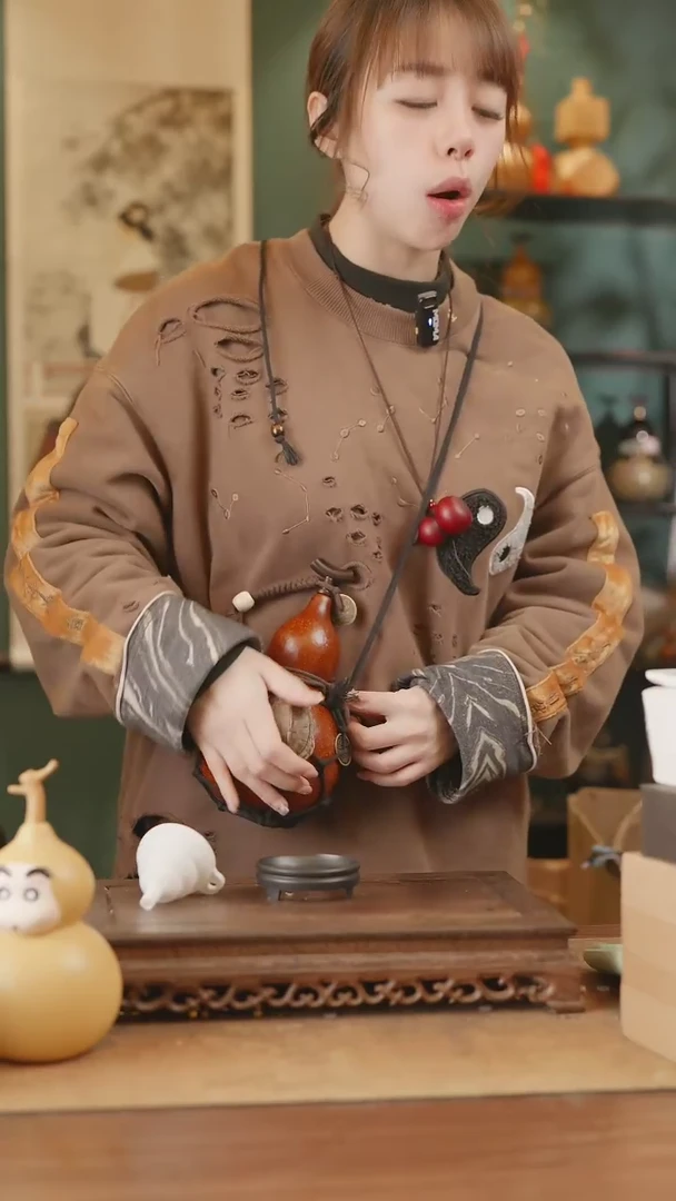 【闪购商品】179号精品天然大漆工艺防渗内胆酒葫芦~