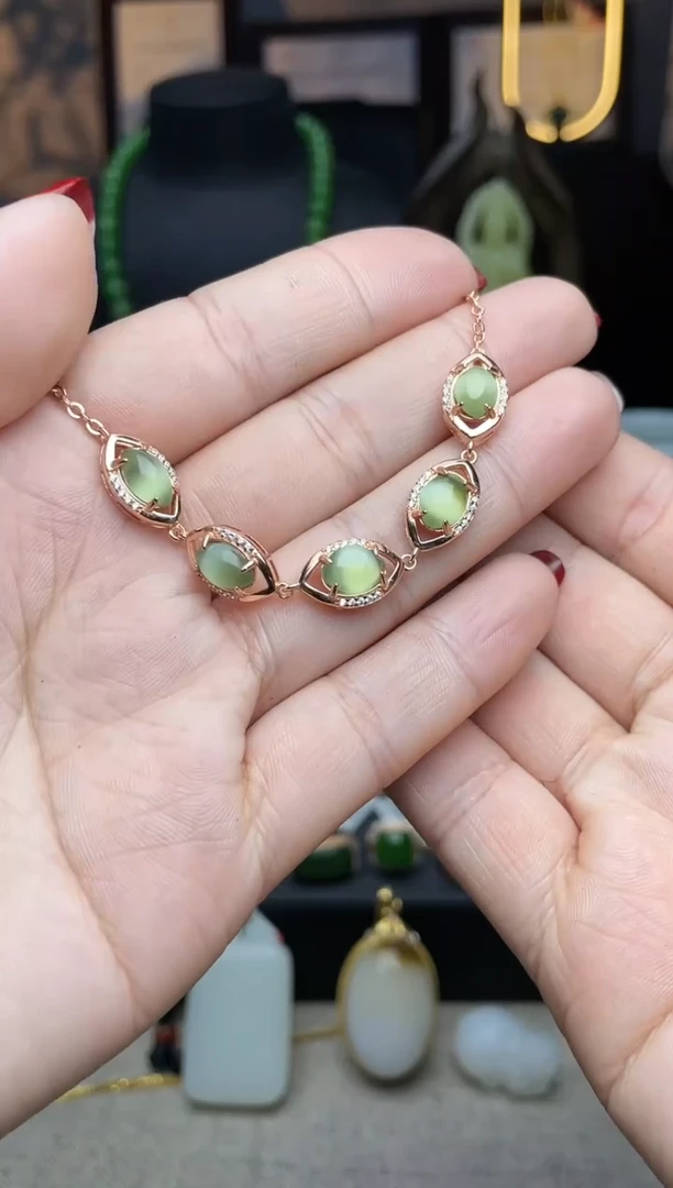 【闪购商品】和田玉手链银S925镶嵌手链ge82