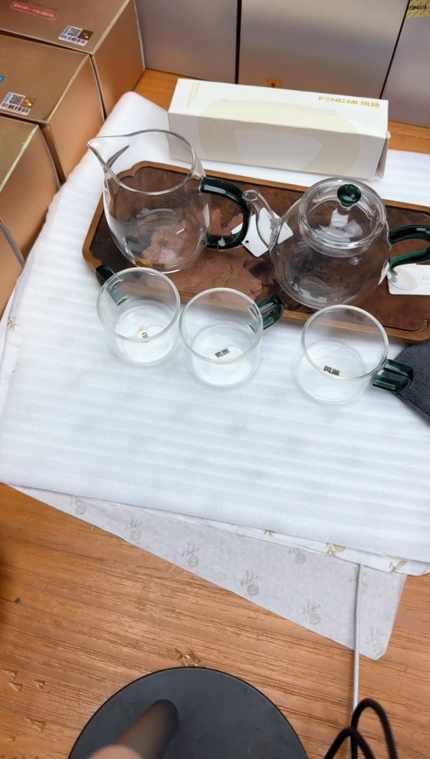 禾器澄然墨绿+风谜百纳壶墨绿+ 风谜臻悦杯墨绿+风谜茶巾