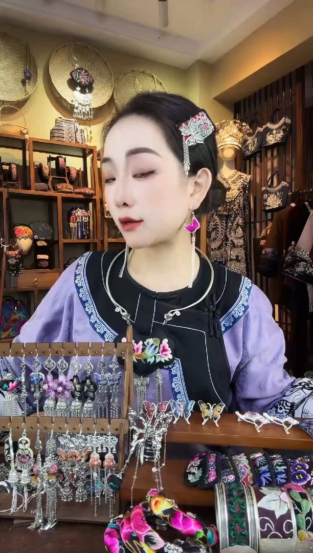 刺绣非遗刺绣民族风耳环