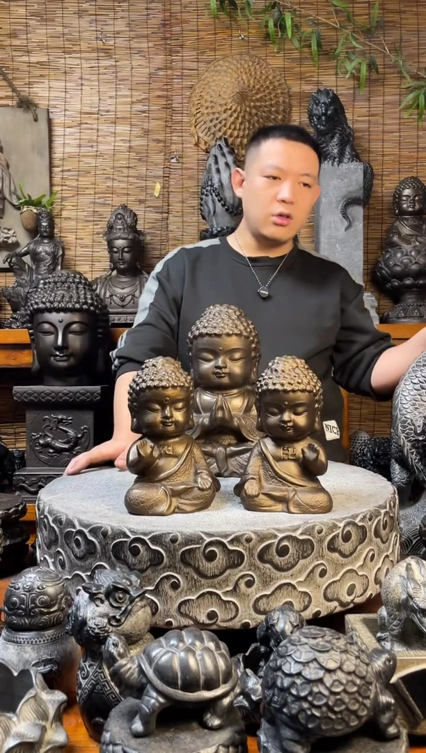 石材22宝宝佛天然青石雕刻