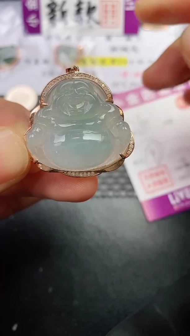 颈饰银S925镶嵌翡翠野挂件