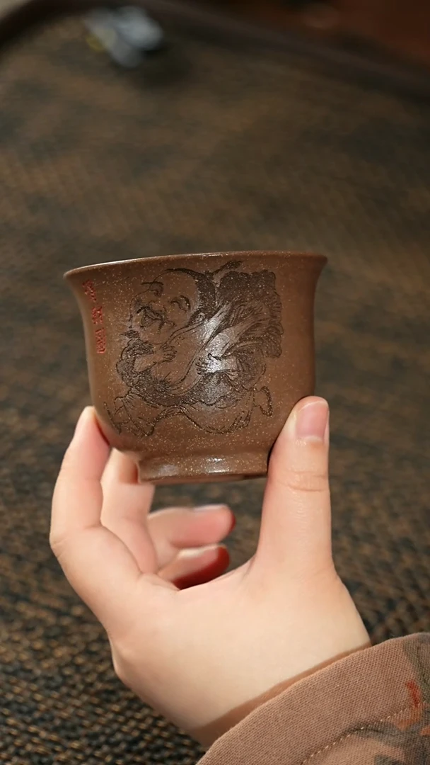 【闪购商品】紫砂茶杯福利紫砂得财图