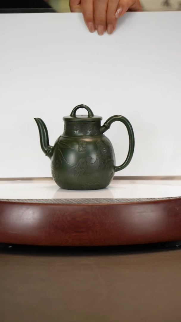 【闪购商品】紫砂茶壶【齐燕君】绿泥劲竹   260CC